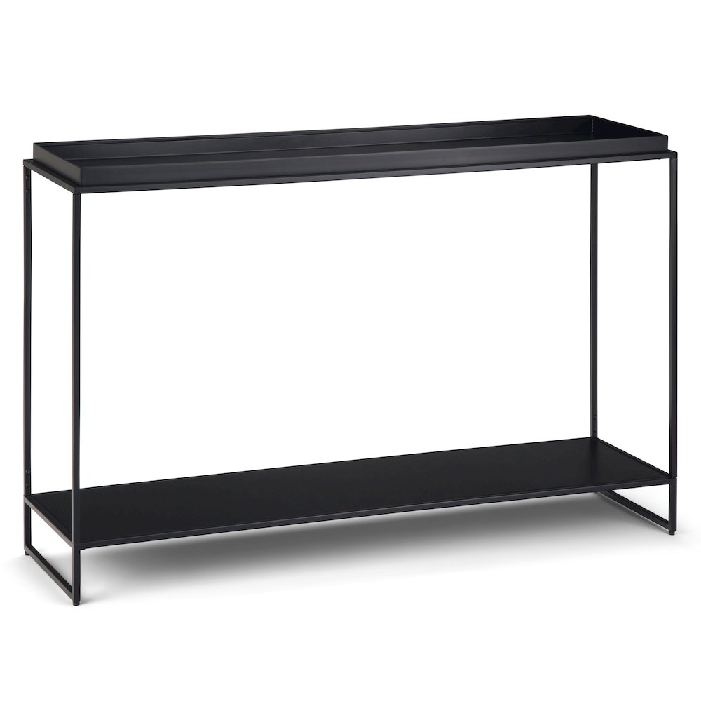 Garner Tray Top Console Table in Black. Picture 1
