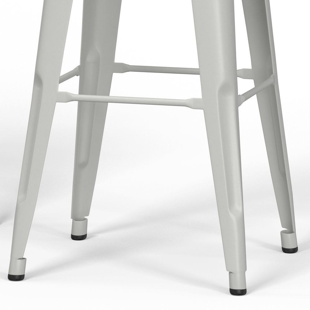 Fletcher 24 Inch Metal Counter Height Stool (Set Of 2) In White. Picture 4