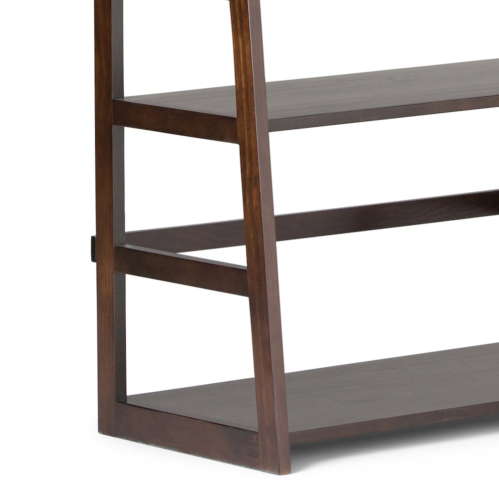 Acadian 30 Inch Solid Wood 5 Shelf Ladder Bookcase In Brunette Brown (Set Of 2). Picture 5