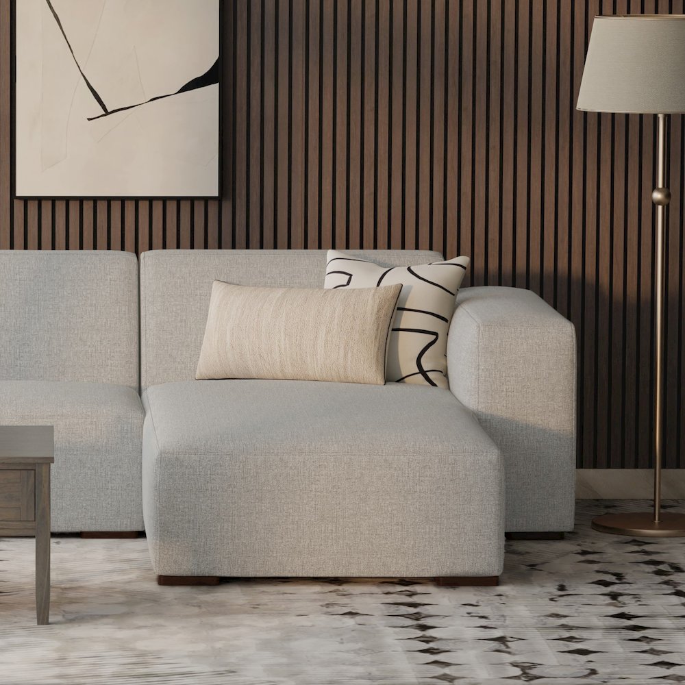 Rex Right Chaise Sofa Module In Tightly Woven Performance Fabric. Picture 5