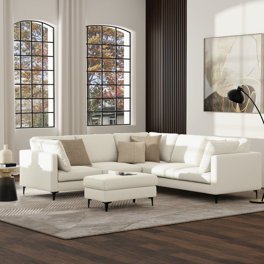 Ava Corner Sectional In Tightly Woven Performance Fabric. Picture 5