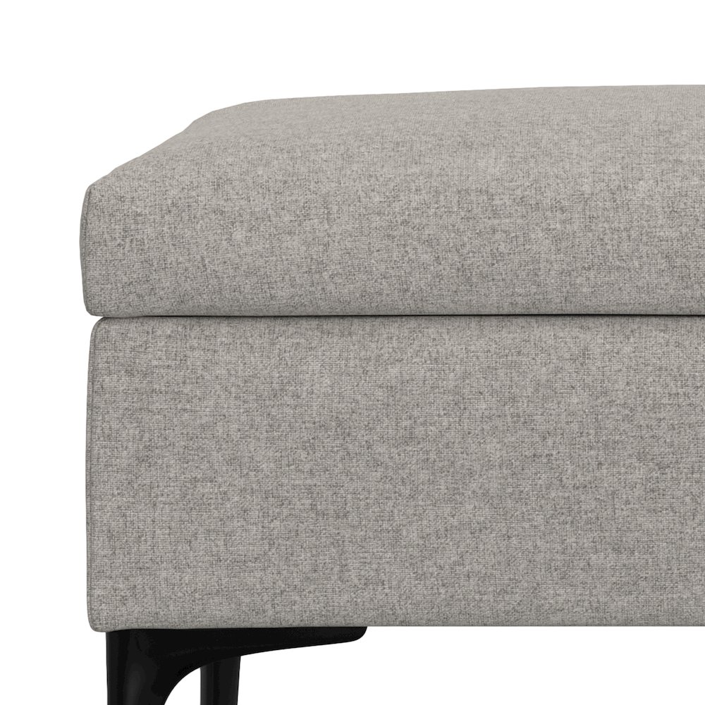 Large Coffee Table Storage Ottoman with Lift up Lid in Cloud Grey Polyester. Picture 10