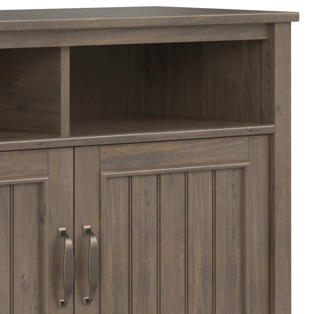 Lev Solid Wood 39 Inch Storage Cabinet In Smoky Brown (Set Of 2). Picture 6