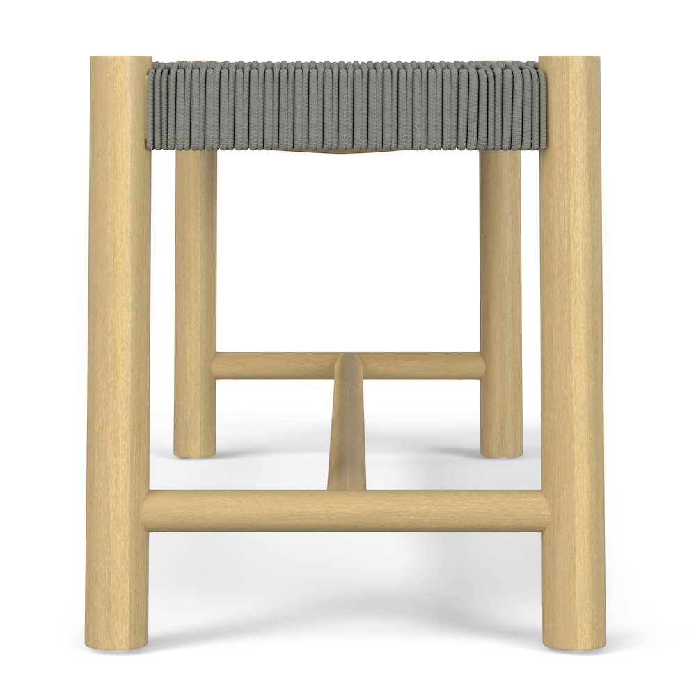Dahlia Solid Acacia Wood Outdoor Indoor Bench In Grey. Picture 3