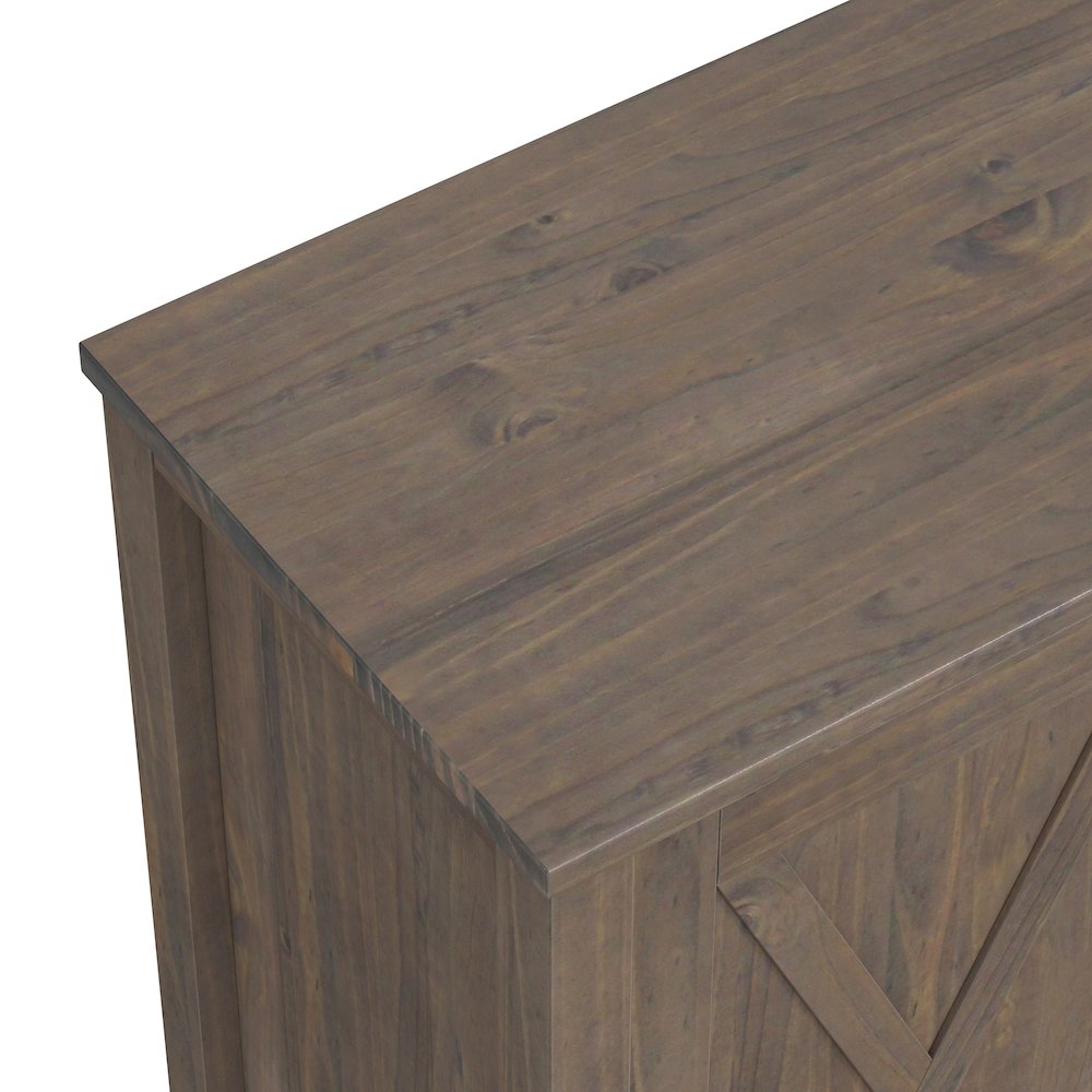 Ela Solid Wood Low Storage Cabinet In Smoky Brown. Picture 3