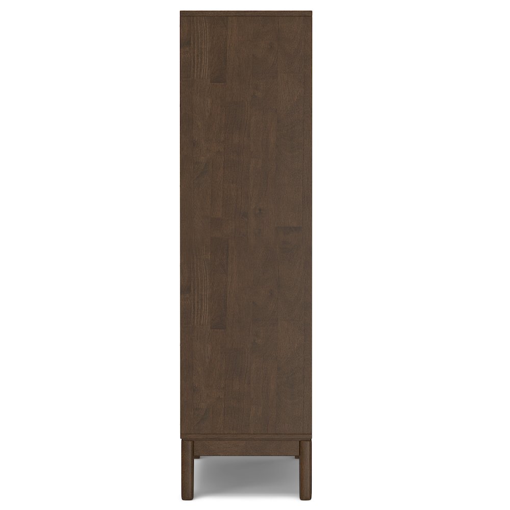 72 inch Wide TV Stand with Two 24 inch Wide Bookcases in Walnut Brown (Set of 3). Picture 5