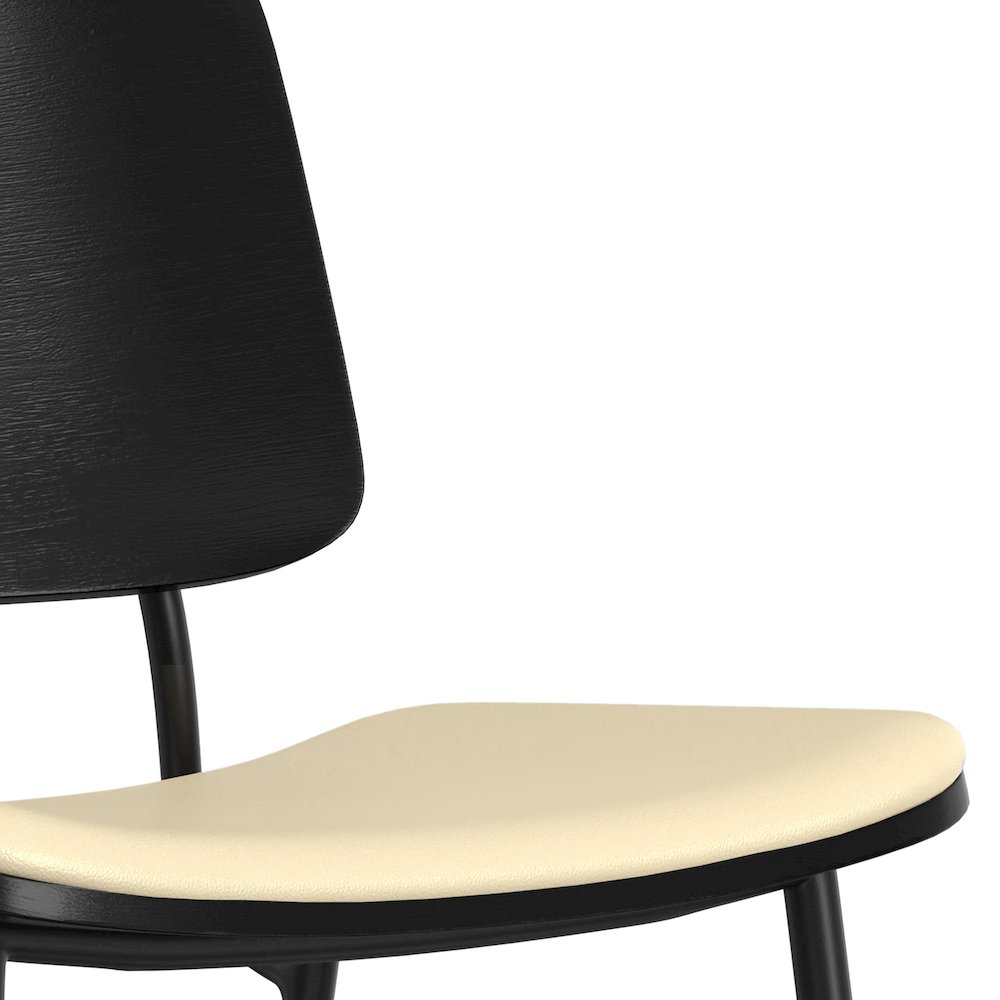 Hayley Dining Chair (Set Of 2) In Cream Vegan Faux Leather. Picture 3