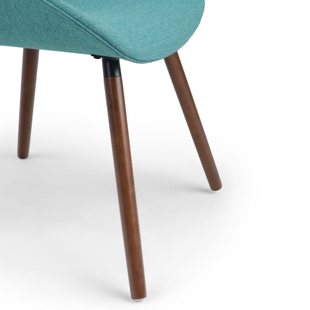 Malden Bentwood Dining Chair In Turquoise Blue Woven Fabric. Picture 3