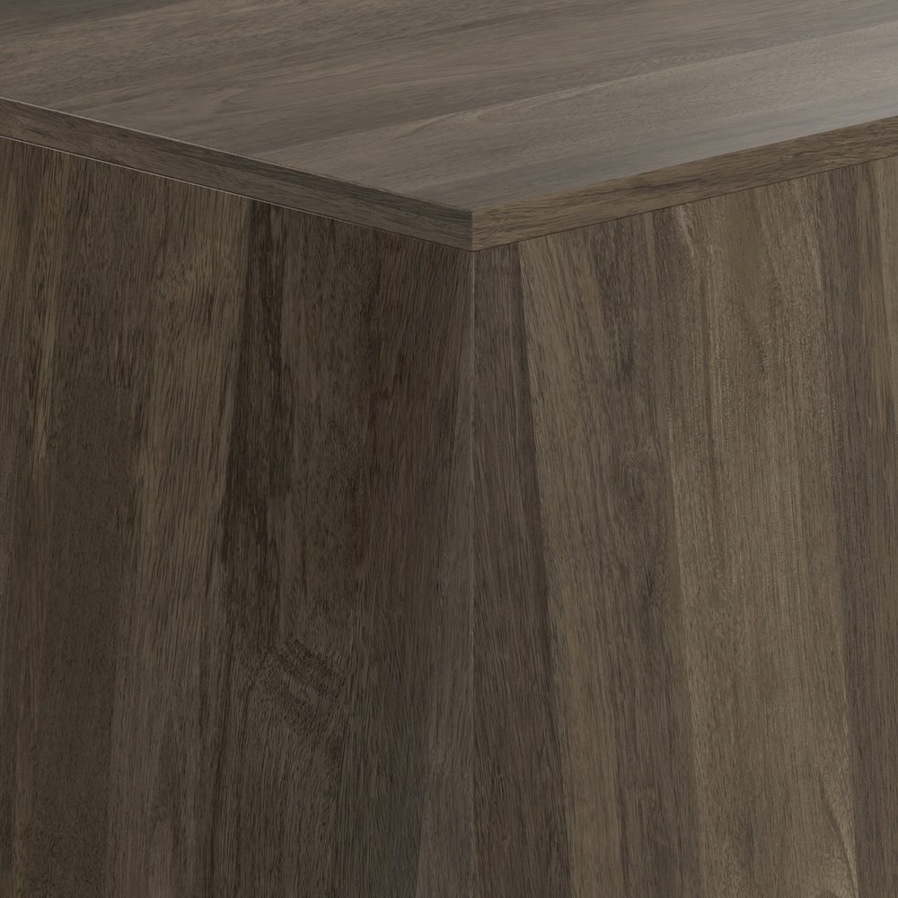 Solid Mango Wood 16 Inch Wide Irregular Contemporary Side Table In Ash Grey. Picture 5