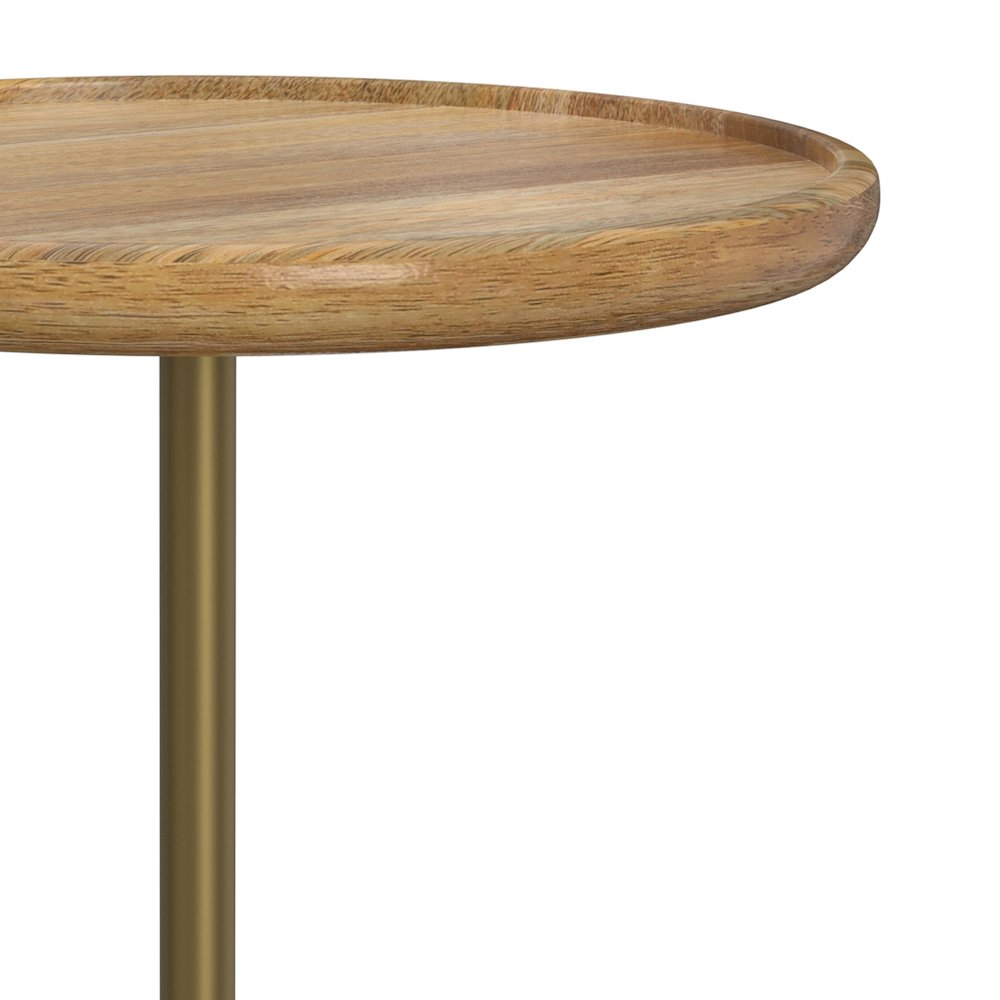 12"W Solid Mango/Genuine Marble/Iron Modern End Table. Picture 4