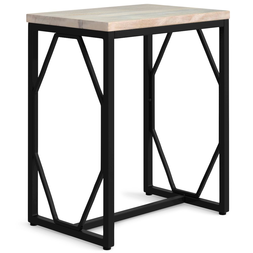 Selma Metal And Wood Accent Table In White Wash. Picture 1