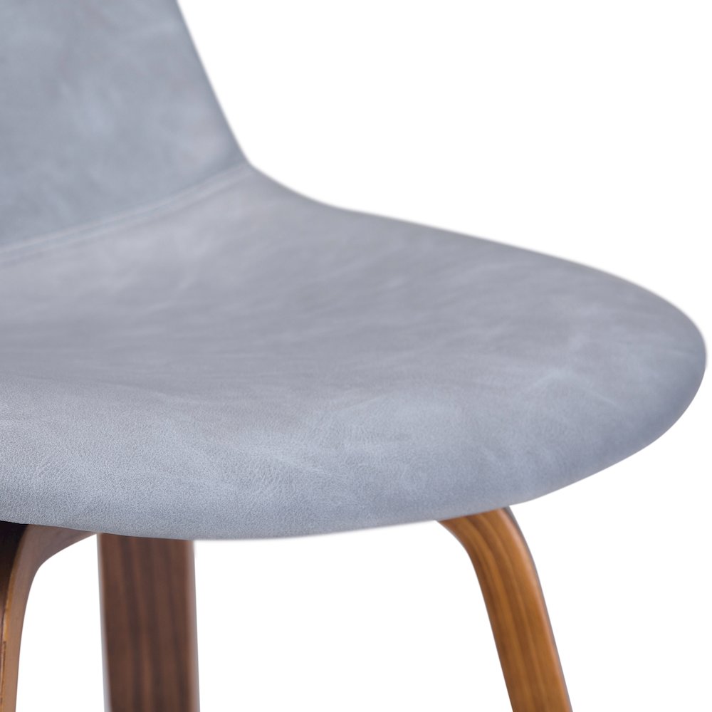 Bentwood Counter Height Stool (Set Of 2) In Stone Grey Vegan Faux Leather. Picture 2