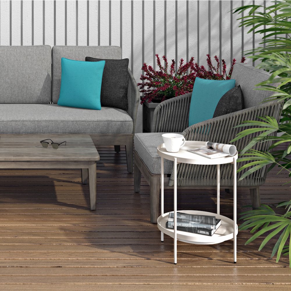 Carmel SOLID ACACIA WOOD Outdoor Conversation Chair in Sand Drift. Picture 8