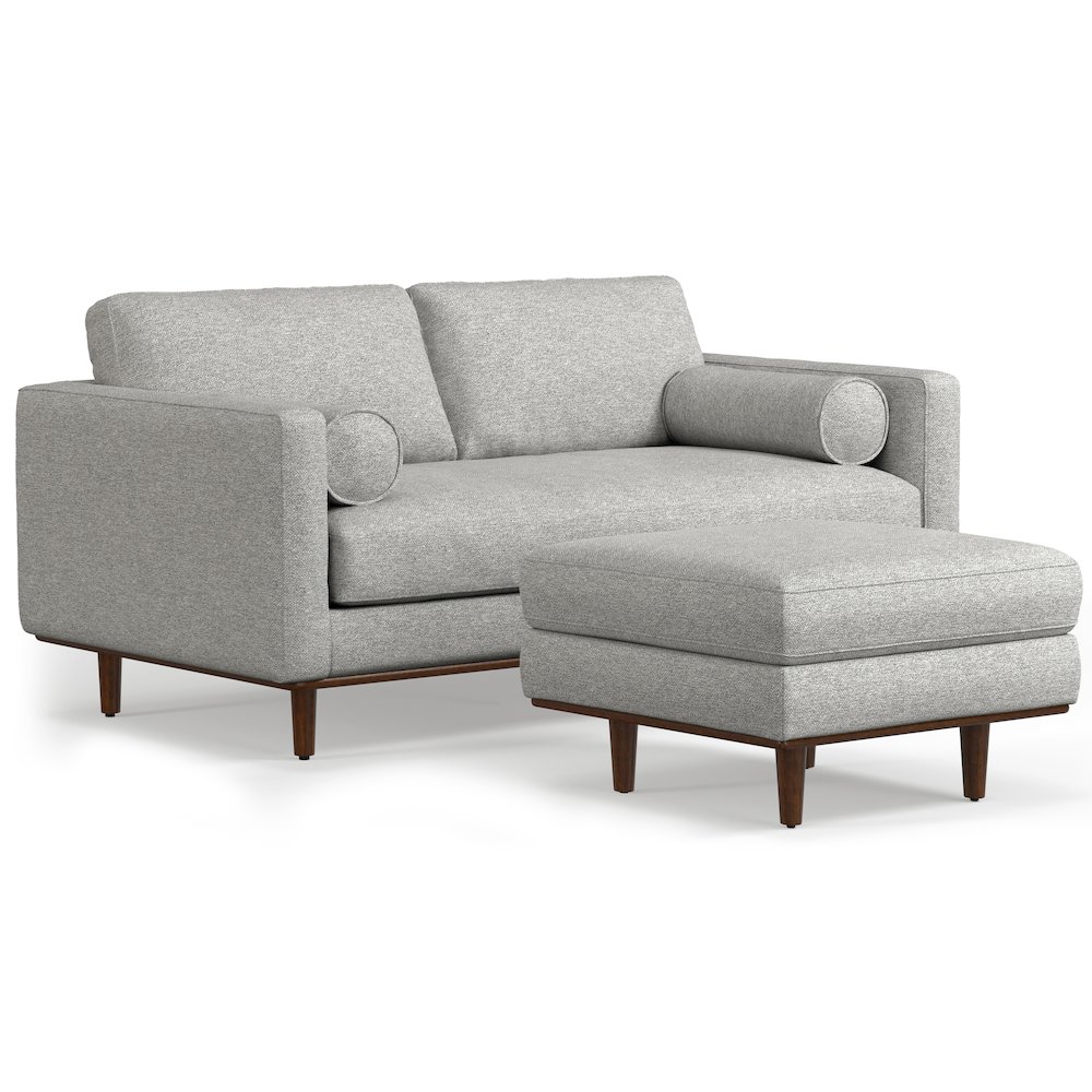 Morrison 72-Inch Sofa And Ottoman Set In Woven-Blend Fabric. Picture 1