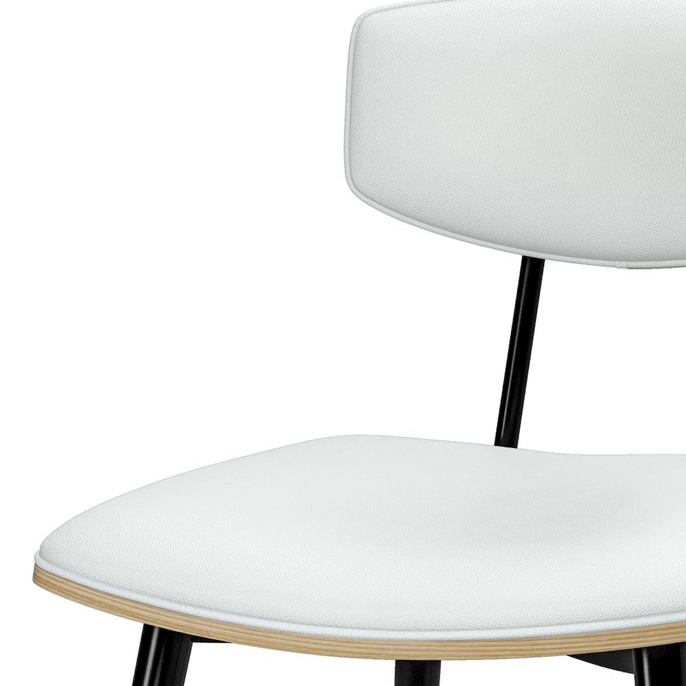 Mavis Dining Chair ( Set Of 2 ) In White Vegan Faux Leather. Picture 4