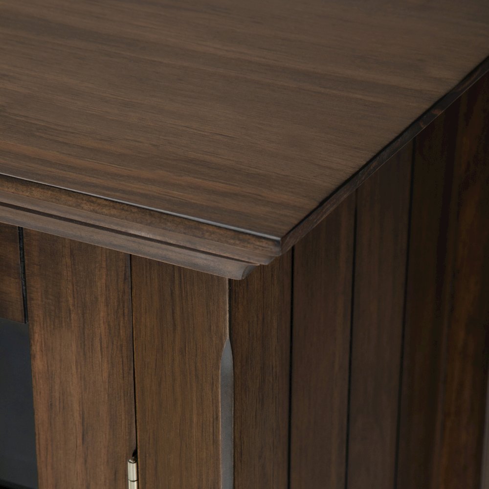 Bedford Solid Wood Medium Storage Cabinet In Rustic Natural Aged Brown. Picture 3
