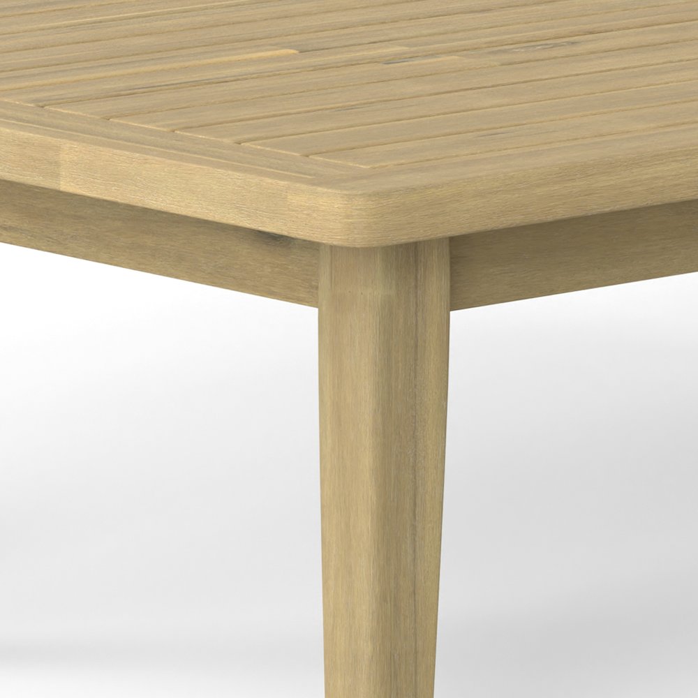 Palmetto Solid Acacia Wood Outdoor Coffee Table In Light Teak. Picture 4