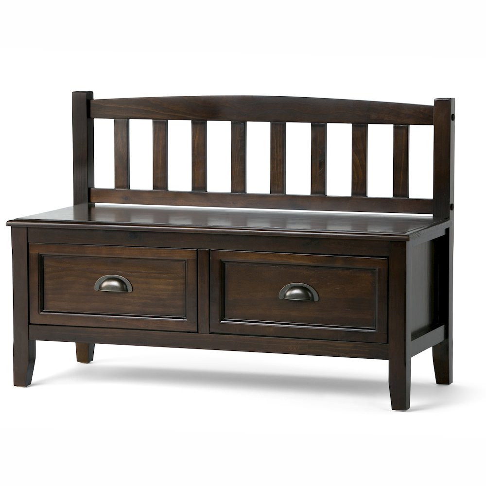 Burlington 42 inch Wide Solid Wood Transitional Entryway Storage Bench. Picture 1