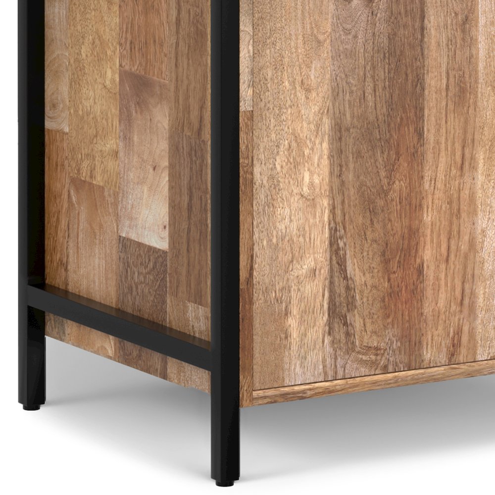 Kelsey SOLID MANGO WOOD Narrow Bookshelf with Cabinet in Natural. Picture 8