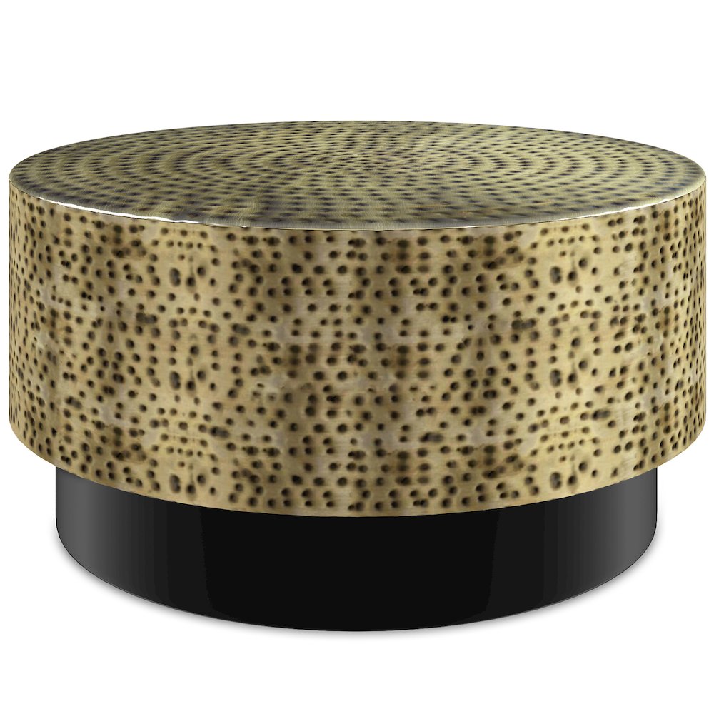 Montrose Metal Coffee Table In Antique Gold /Black. Picture 1