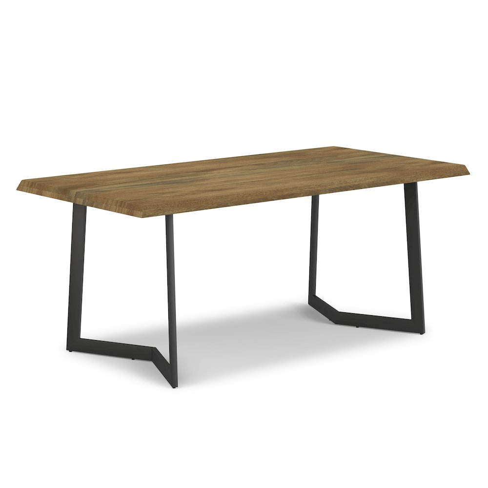 Watkins Solid Mango Wood Dining Table With Inverted Metal Base In Light Brown. Picture 5