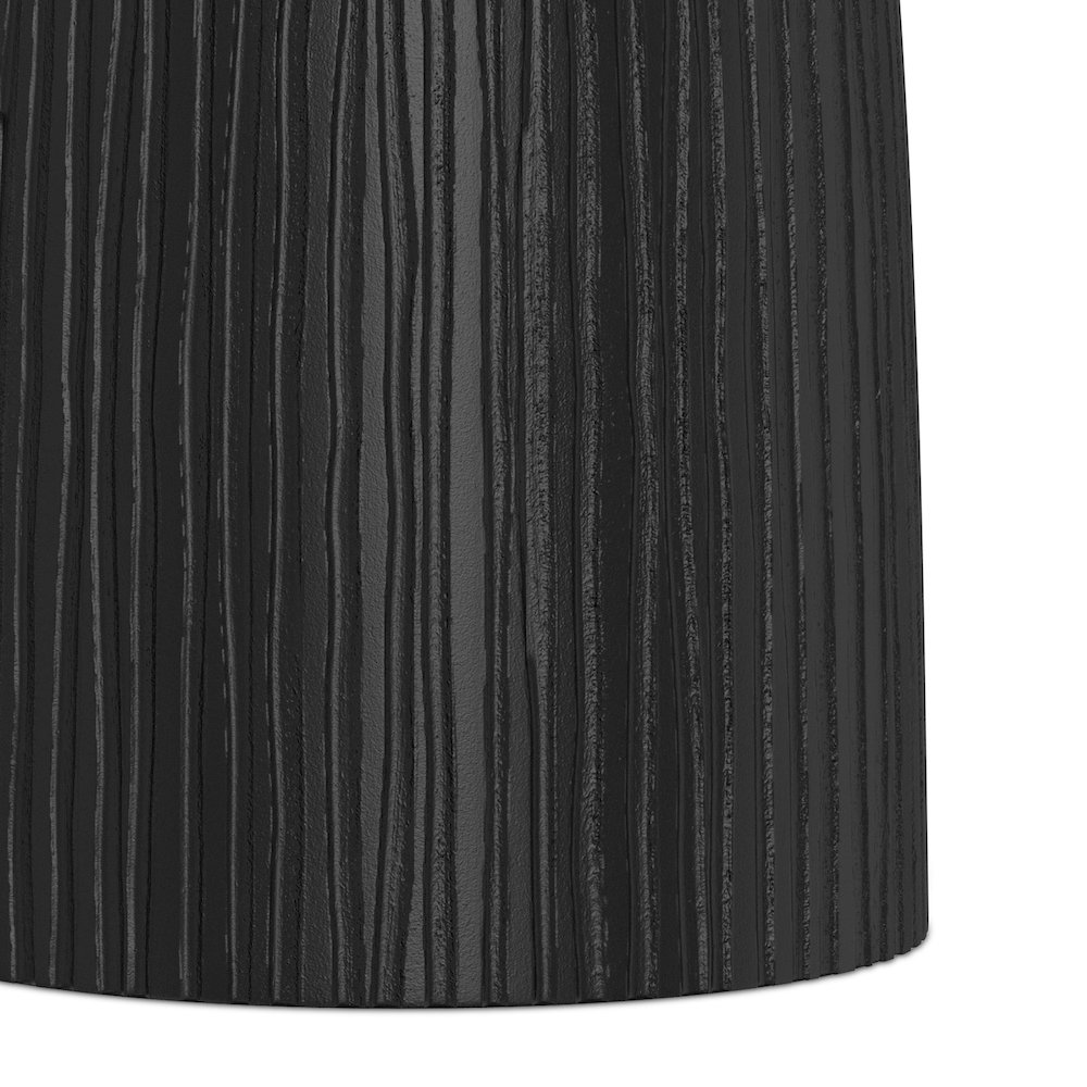 Boyd 13 inch Wide Solid Mango Contemporary Line Accent Table in Black. Picture 6