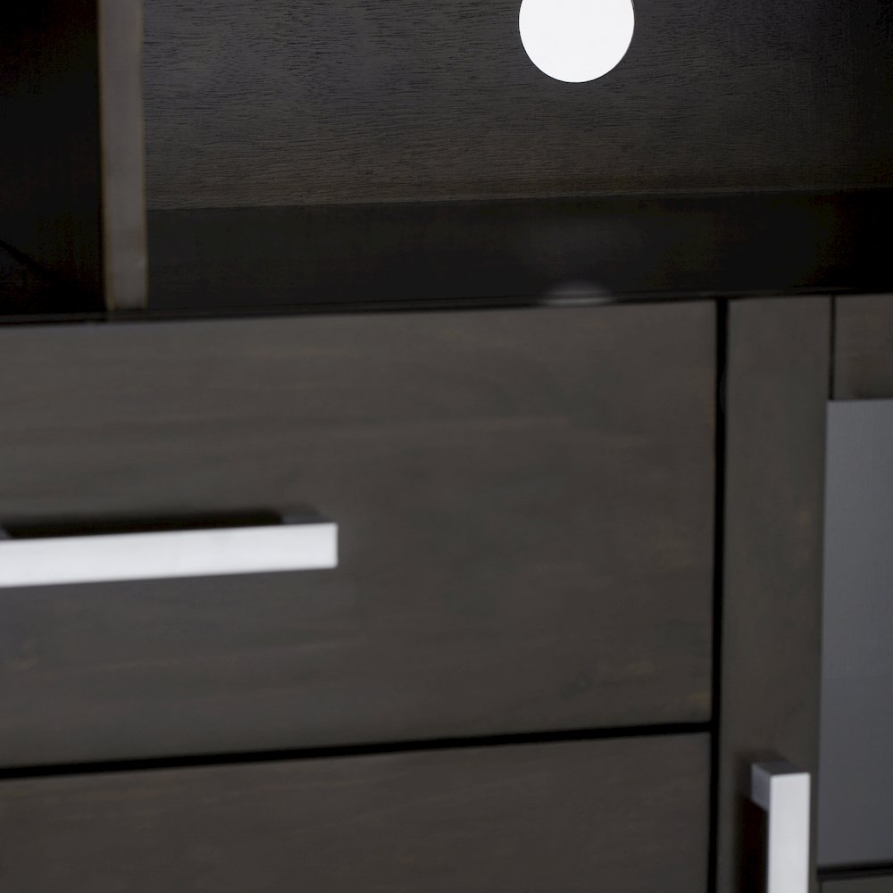Solid Wood Contemporary Tv Media Stand In Hickory Brown For Tvs Up To 60 Inches. Picture 4