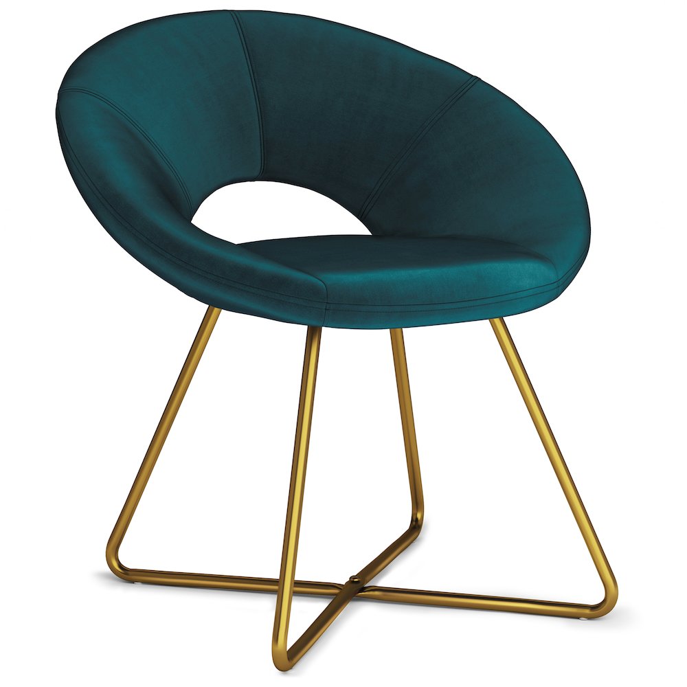 Barrett Accent Chair In Teal Velvet Fabric. Picture 1