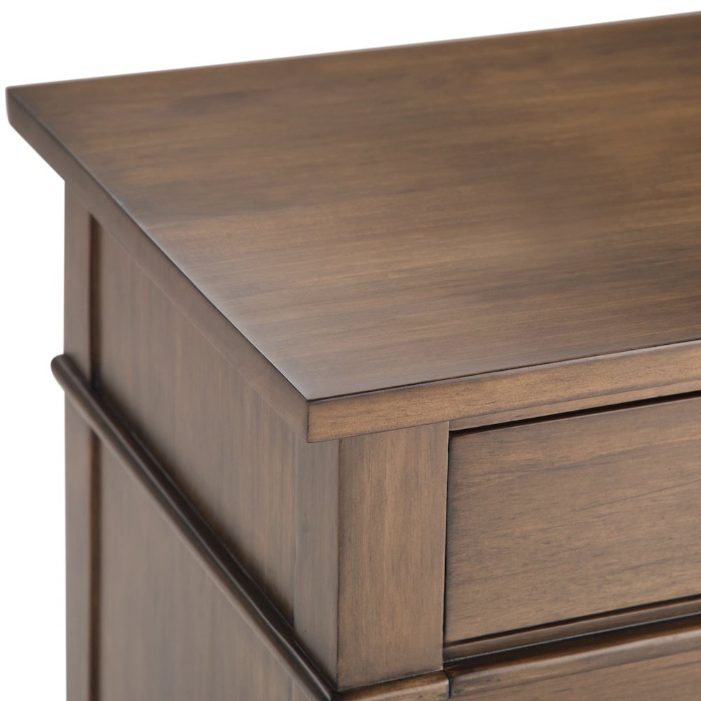 24 inch Solid Wood Bedside Table in Rustic Natural Aged Brown (Set of 2). Picture 3