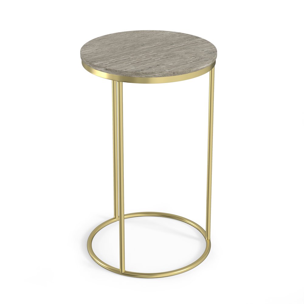 Ashley 2 Pc Nesting Table In Gold. Picture 3