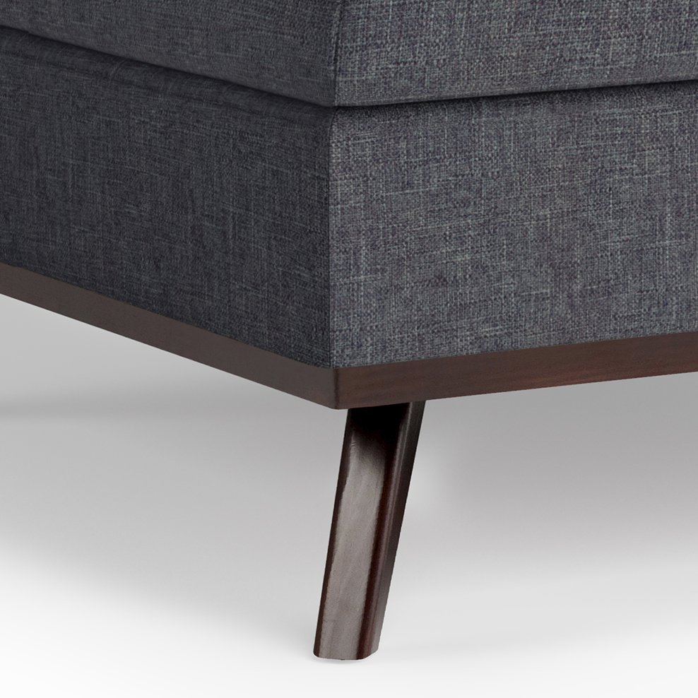 Owen Square Coffee Table Storage Ottoman In Slate Grey Linen Look Fabric. Picture 4