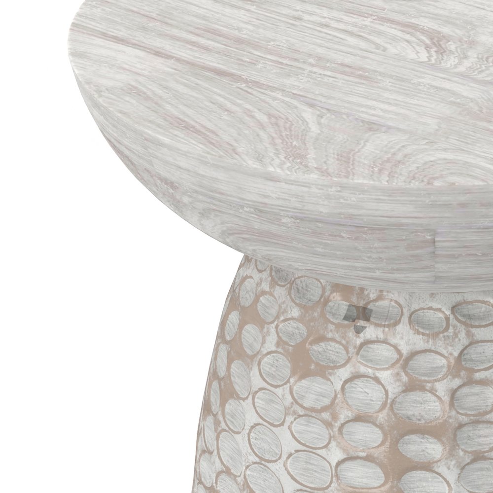 Boyd 16 inch Wide Solid Mango Contemporary Tall Accent Table in White Wash. Picture 5
