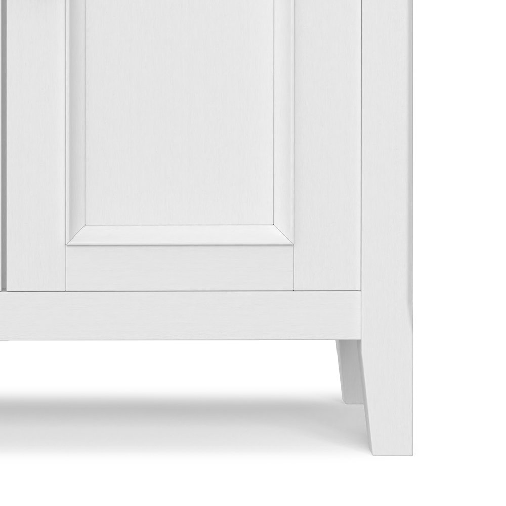 Amherst 32 inch Wide Solid Wood Transitional Low Storage Cabinet in White. Picture 3