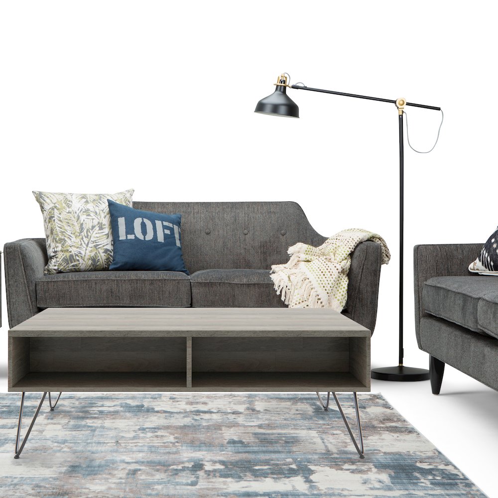Hunter SOLID MANGO WOOD Lift Top Coffee Table in Grey. Picture 9