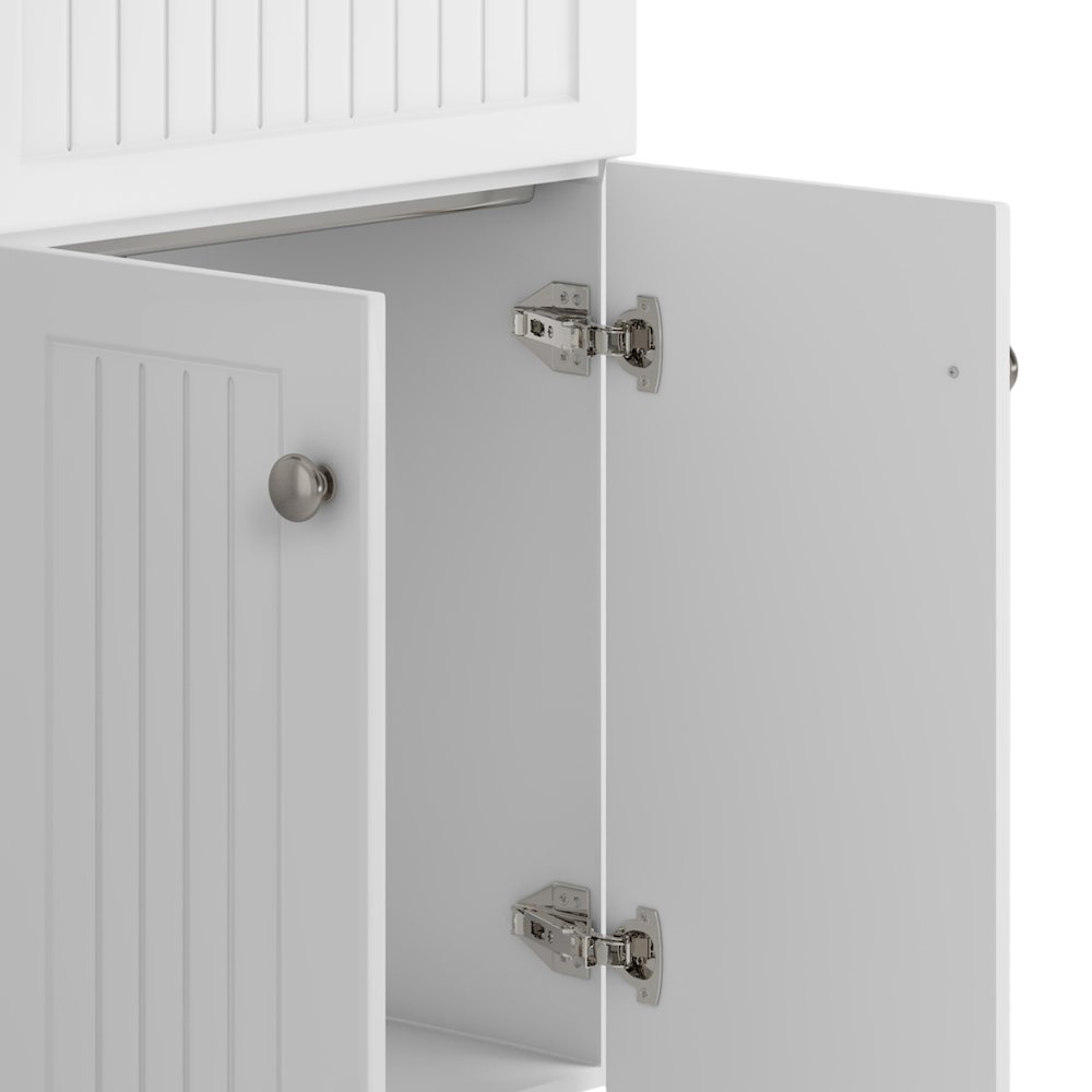 Beckham 24 Inch Laundry Cabinet With Faucet And Stainless Steel Sink In White. Picture 4