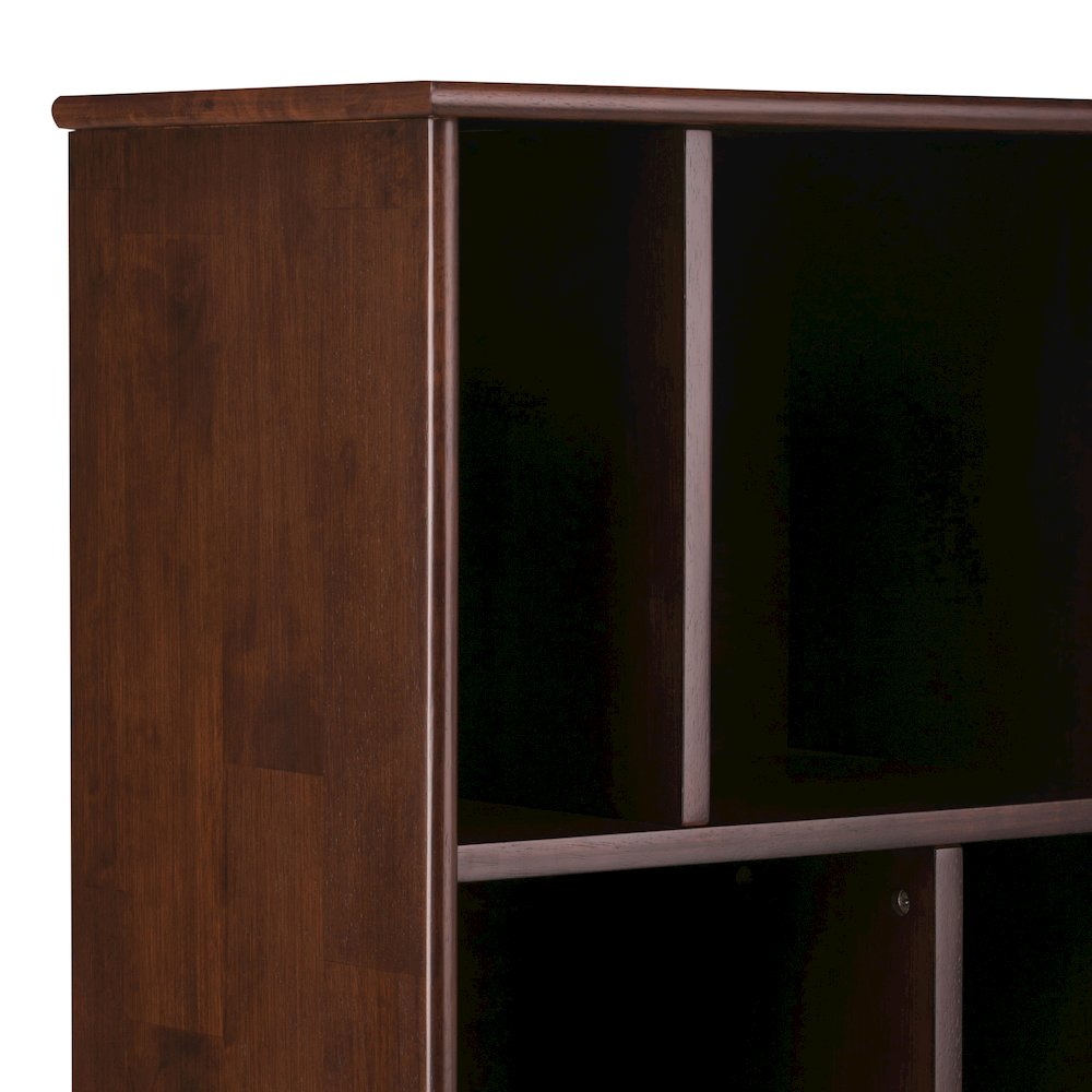 Draper 22 Inch Solid Wood 6 Cubbie Bookcase In Medium Auburn Brown (Set Of 2). Picture 6