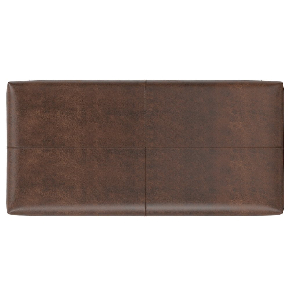 Gabbie Rectangular Storage Ottoman in Distressed Chestnut Brown. Picture 5