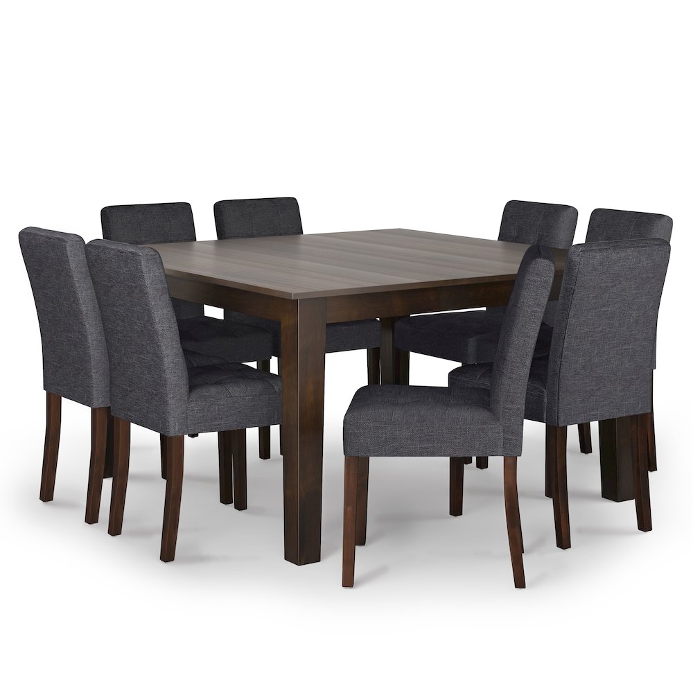 Andover Solid Hardwood 9 Piece Dining Set In Slate Grey. Picture 1