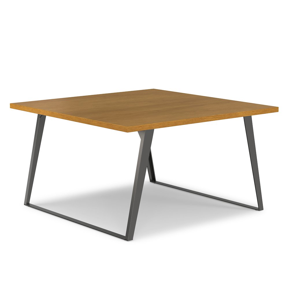Lowry Square Dining Table In Oak Veneer. Picture 6