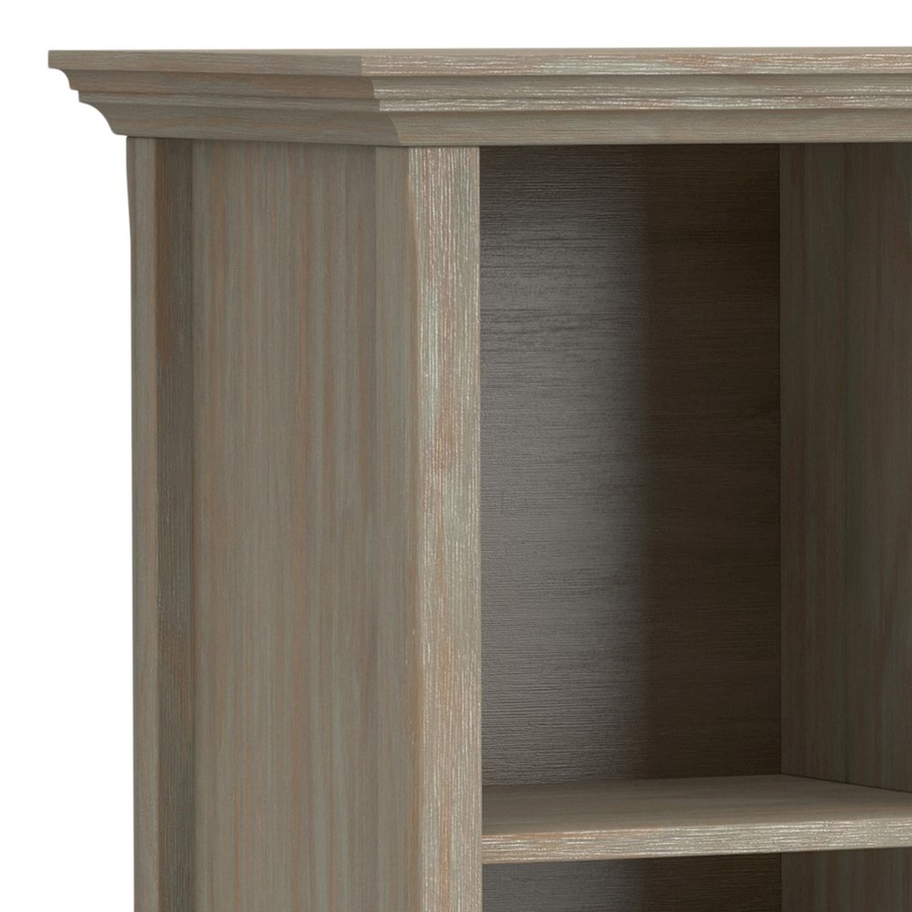 Amherst Solid Wood 8 Cube Storage Sofa Table In Distressed Grey. Picture 2