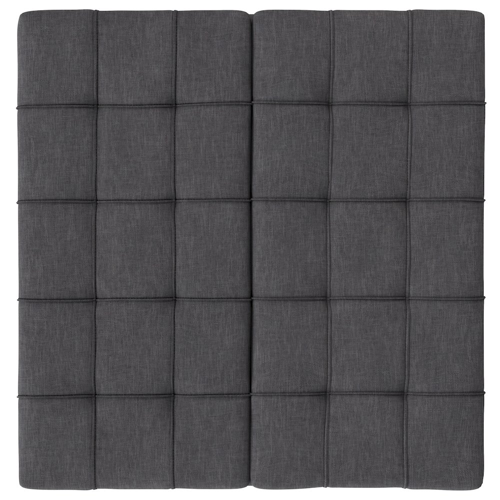 Laura Mid Century Lift Top Storage Ottoman in Slate Grey Polyester Linen. Picture 5