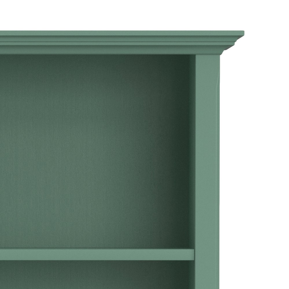 Amherst 30 inch x 70 inch Solid Wood Transitional 5 Shelf Bookcase in Sage Green. Picture 5