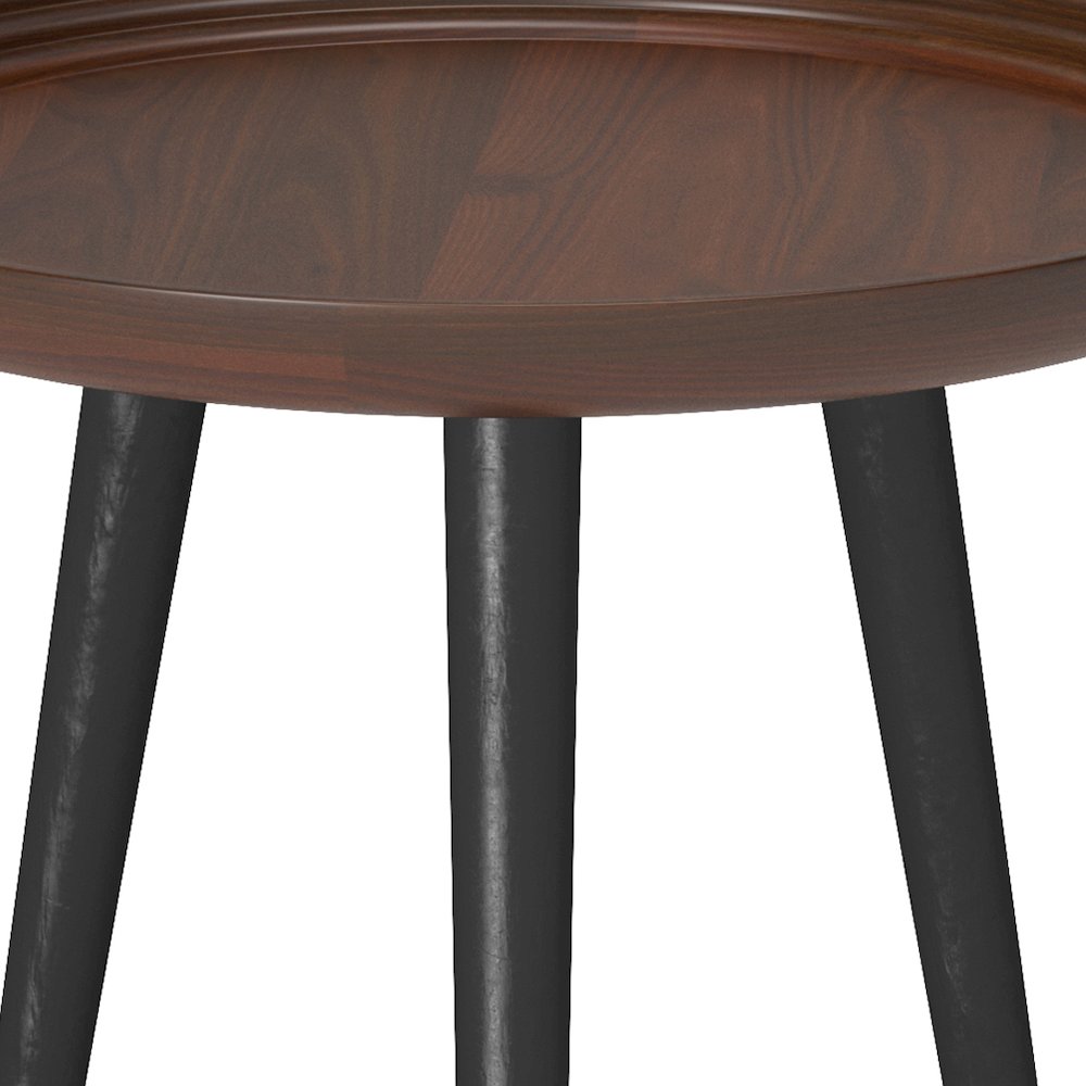 Clairmont Solid Acacia Wood Round Side Table In Cognac. Picture 2