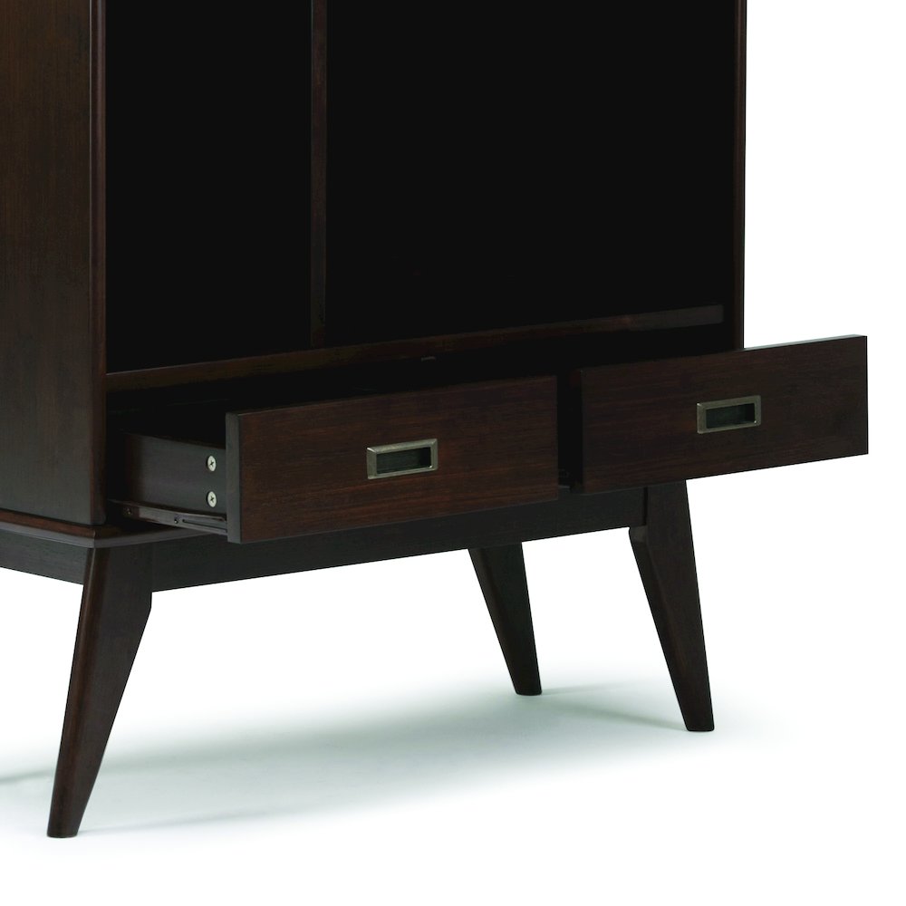 Draper 35 Inch Solid Wood 6 Cubbie Bookcase In Medium Auburn Brown (Set Of 2). Picture 3