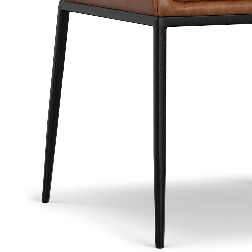 Melody Dining Chair ( Set Of 2 ) In Distressed Tan Vegan Faux Leather. Picture 4