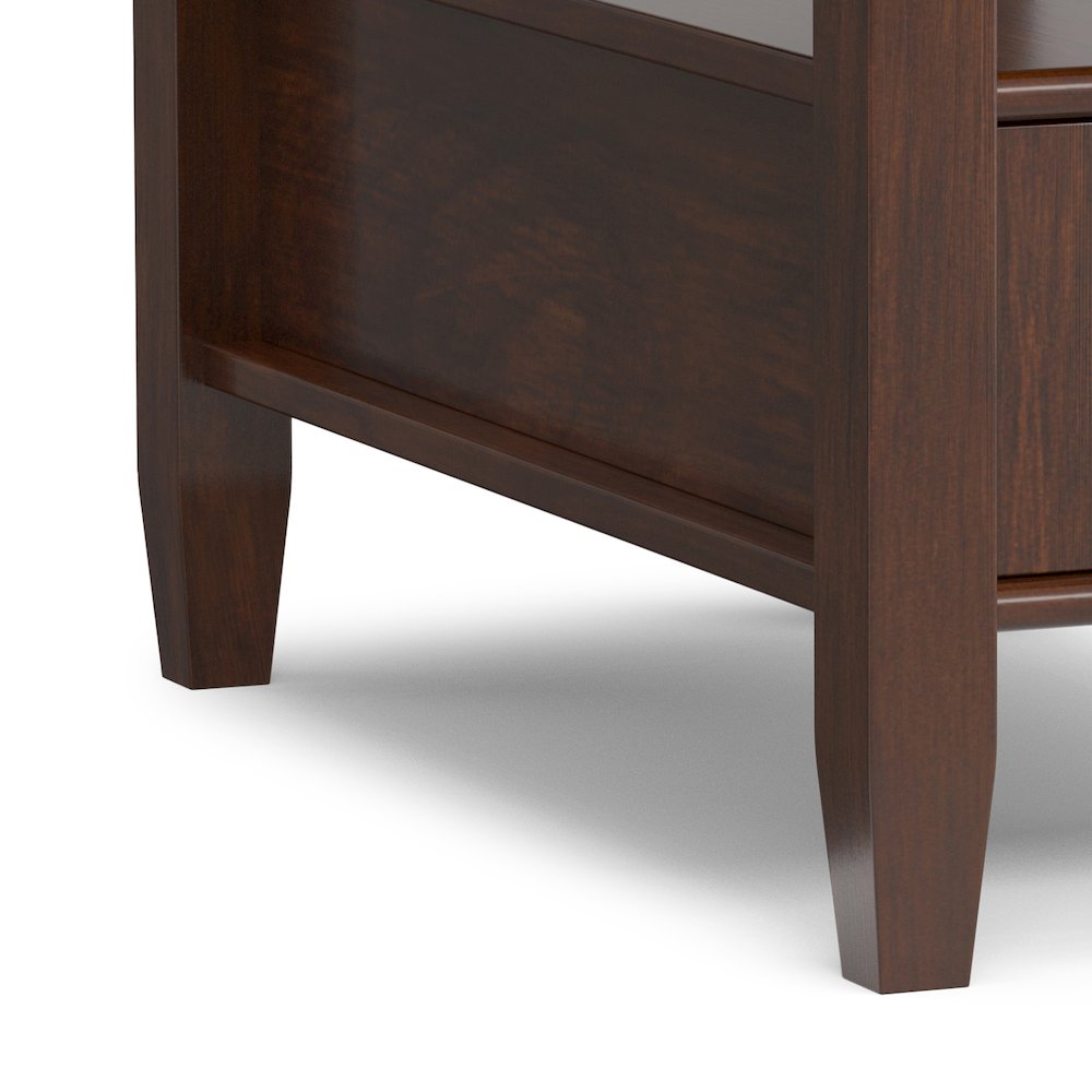 14 inch Wide Solid Wood Transitional Narrow Side Table in Russet Brown. Picture 5