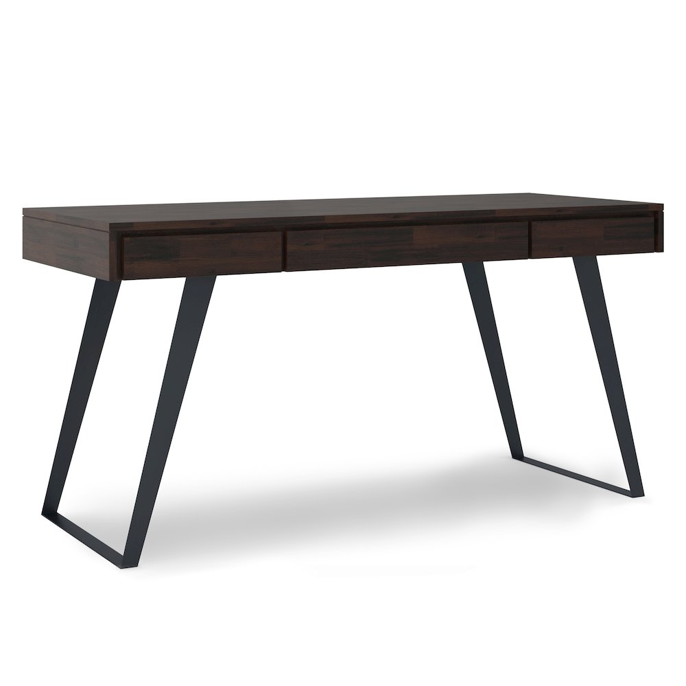 Lowry Solid Acacia Wood Desk In Distressed Hickory Brown. Picture 1