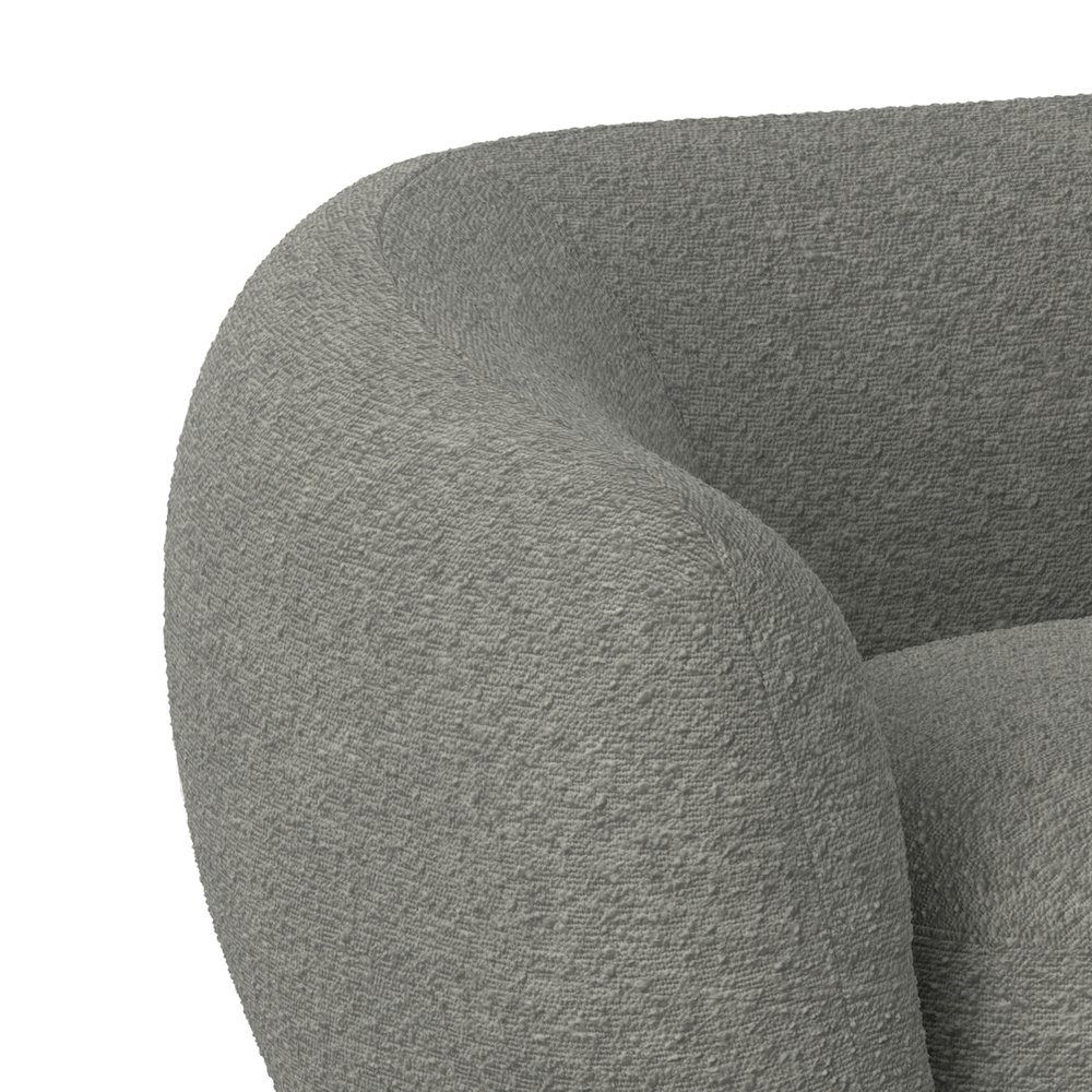 69 inch Wide Contemporary Loveseat Sofa in Stone Grey Boucle Performance Fabric. Picture 2
