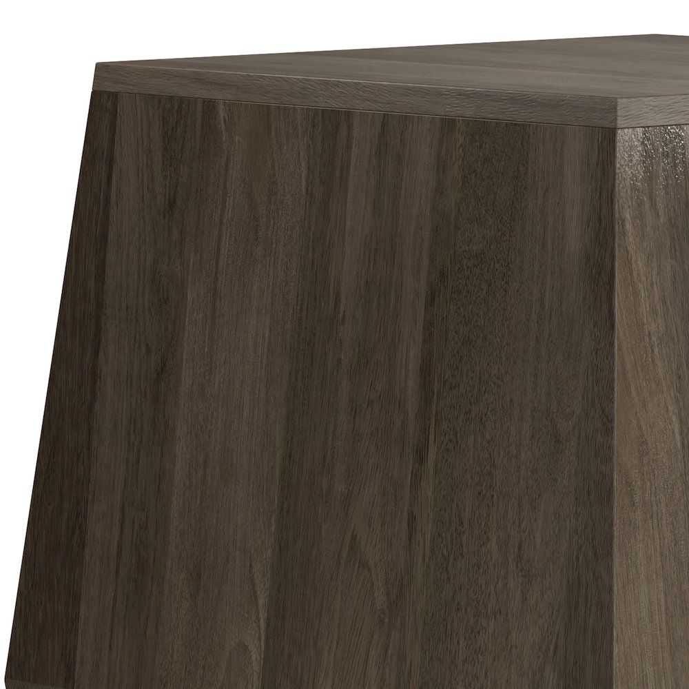Solid Mango Wood 16 Inch Wide Irregular Contemporary Side Table In Ash Grey. Picture 4