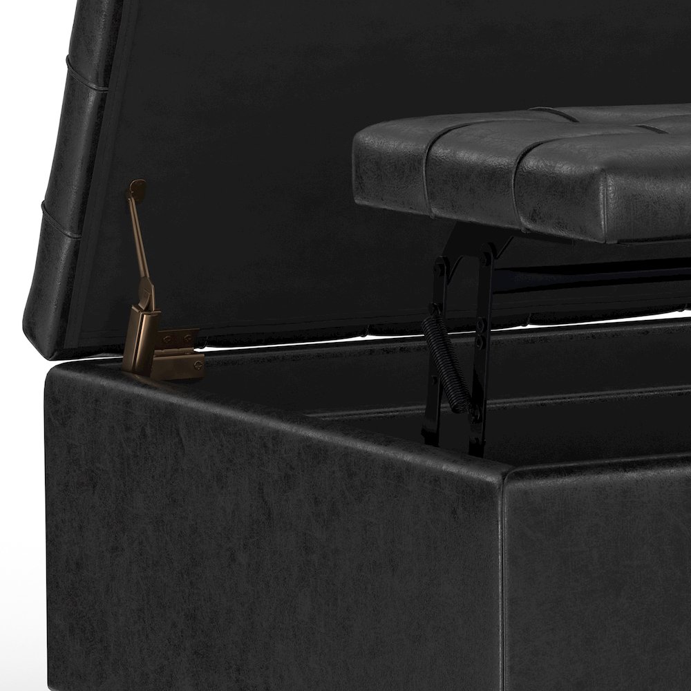30 inch Wide Square Small Coffee Table Storage Ottoman. Picture 5